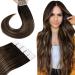 Hetto tape in Extensions real hair balayage brown real hair tape in extensions unsightly hair recovery tape real hair darkest brown to ash brown balayage #2/8/2 40cm 50g 40 cm 1-2 #2/8/2