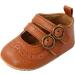 Baby Girls First Walking Shoes | Mary Jane PU Leather Princess Shoes | Anti-Slip Infant Baby Shoes 6-12 Months (Brown) - Buy Online on GoSupps.com