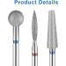 YUXIANLB 3 Pcs Diamond Nail Drill Bits Set - Nail Polishing & Grind Tools for Dead Skin Cleaning, Acrylic & Gel Nails - 3/32 Inch - Silver - Buy Online on GoSupps.com