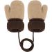 Toddler Kids Winter Warm Thick Plush Short Knitted Gloves With String for 1-3Yrs Beige/Bear - Buy Online on GoSupps.com