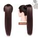 22-Inch Dark Brown Long Straight Ponytail Extension | Magic Paste Wrap Around | 110g Hair Extension - Perfect for Instant Glam - Buy Online on GoSupps.com