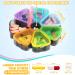 2-Piece Petal Shaped Weekly Pill Organizer - Large Compartments for Fish Oils, Supplements, Medication - Multicolor & Black - Buy Online on GoSupps.com