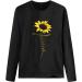 tsaChick Women's Sunflower Oversized Sweatshirt - Clearance | Slim Fit | Long Sleeve Shirt | S-XXL | Custom Hoodie | Female Crew Neck | Autumn/Winter Fashion | WYF45 Black 107 - Buy Online on GoSupps.com