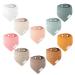 Miyacare 10 pieces of bibs baby triangle soft & absorbing musselin neckerchiefs 100% cotton with 4 adjustable jerk buttons for baby boys and girls unisex #2
