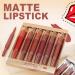 Set of 6 double-ended matte lip pencils for lips and matte liquid lipsticks | Waterproof beauty lip gloss for dates and holidays - Buy Online on GoSupps.com