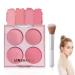 4 Colors Blush Palette for Cheeks Face Matte Contour Blush Makeup Palette Buildable Shimmer Facial Cheek Blusher Shades Blendable Cosmetic Makeup Blush with Blush Brush