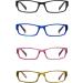 JM 4 Pack Women's Reading Glasses - Spring Hinge Fashion Pattern Readers in Mixed Colors - 3.5x Magnification - Buy Online on GoSupps.com