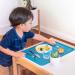 CHAMOS Montessori Toddler Placemat Set - Silicone Kids Dining Mats for Table Learning - Blue/Grey (Set of 2) - Buy Online on GoSupps.com