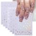 JMEOWIO 10 Sheets Aurora Star Nail Art Stickers Decals Self-Adhesive Quadrangular Star Nail Supplies Nail Art Design Decoration Accessories