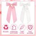 Pink Hair Bow White Bow Hair Clip Hair Bows Bow Clip Long Tail Hair Clips Ponytail Clips Retro 90s Headwear Party Wedding Hair Accessories for Women Girls (Pink + White) - Buy Online on GoSupps.com