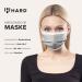 50pc Disposable Face Masks Made in Germany | CE Certified, Triple Layer Filtration | Elastic Earloops, Breathable | Grey Adults Size 17.5cm x 9.5cm - Buy Online on GoSupps.com