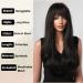 Honybia Black Wig with Bangs - Natural Synthetic Wavy Curly Heat-Resistant Hair for Women | Ideal for Costumes Carnival & Theme Parties - Buy Online on GoSupps.com