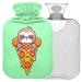 Naanle sloths sleep on pizza hot water bottle with reference transparent hot water bottle 2l large hot hot water bottle for bed handfoot heat pain relief heat and cold therapy