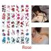 Gireatick 120pcs Temporary Tattoos Butterfly Flower Stickers for Body Art - Colorful Watercolor Rose Peony Peach Blossoms Fake Tattoos for Women - Buy Online on GoSupps.com