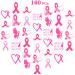 160 PCs Pink Ribbon Tattoos Breast Cancer Awareness Temporary Tattoos