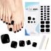 Ceboic half -hardened gel nail films 26 self -adhesive gel footnail sticker single -color black pedi wraps long -lasting tooth nail film uv hardening for women girl nail art
