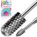 Nail Drill Bits 2Pcs Cuticle Clean Bit Tungsten Carbide 3/32 Nail Bit for Nail Drill Coarse Nail Bit Smooth Round Top Barrel Head with Cuticle Bit Great for Acrylic Gel Polish and Natural Nail Snake Head Coarse
