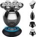 Electric Bald Head Shaver, Upgrade 5 in 1 Head Shavers for Bald Men, with Nose Hair Sideburns Trimmer, Waterproof Wet/Dry Mens Razor Grooming Kit, Anti-Pinch, LED Display, Cordless, and Rechargeable Silver