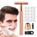 Safety Razor Metal reusable double shapers anti-slip metal rasier knives metal-razor meter with a long handle coated razor for men and women for trips and too