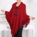 Warm Women's Knitted Watermelon Red Scarf - Triangular Wool Wrap Cape - Buy Online on GoSupps.com