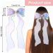 WLLHYF 2 Pcs Colorful Ribbon Hair Bows with Pearl Tassels - Embroidered Alligator Clips for Girls, Teens, Women - Ideal for Princess Wedding, Birthday Party - Buy Online on GoSupps.com