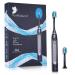 LED Whitening Electric Toothbrush Waterproof Electric Toothbrush for Adults - Sonicare with 6 Warm LED Blue Lights for Your Brightest Smile Yet Black