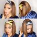 Highlight Bob Headband Wig 12 Ombre Straight Human Hair for Black Women - Brazilian Glueless 150% Density Ombre Brown Honey Blonde Headband Wig - Buy Online on GoSupps.com