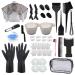 42 Pieces Hair Dye Coloring Kit, Hair Tinting Bowl,Dye Brush,Hair agitator,Ear Cover,HairClip, Hair Coloring Cape,Gloves for DIY Salon Hair Coloring Bleaching Hair Dryers Hair Dye Tools