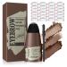 Eyebrow Stamp Stencil Kit - One Step Eye Brow Makeup Brow Stamp Shaping Kit Long-Lasting Waterproof with 24 Reusable Eyebrow Stencils Trio Kit for Perfect Natural Brow (Medium Brown)
