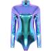 Shop Women's Shiny Ballet Suit | Long-Sleeved Metallic Dancewear & Gymnastics Outfits | Available in Black Blue & White - XXL - Buy Online on GoSupps.com