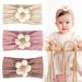 Nayyana 3 pieces of baby flower flower rod for babies girls flexible nylon headbands soft hair bands hair accessories for newborns toddlers children (beige pink khaki)