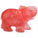 mookaitedecor Cherry Quartz Crystal Elephant Sculpture Statue Crafts Healing Reiki Pocket Gemstone Figurines 1.5 Inch #7-cherry Quartz