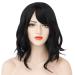 Discoball Women Wig Short Curly Bob Wig for Cosplay Party Black