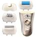 Sminiker 3 in 1 Lady Rechargeable Hair Removal Kit - Waterproof Bikini Trimmer, Epilator, Callus Remover - LED Shaver for Arms, Underarms, Bikini Line & Legs (Gold) - Buy Online on GoSupps.com
