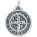 St. Benedict Medal Pendant Pack of 10 - 3/4 Inch Round Silver Oxidized Medals - Catholic Jewelry, Made in Italy - Buy Online on GoSupps.com
