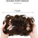 Yamel Messy Bun Scrunchie Human Hair Tousled Updo Hair Pieces - Brown Chignon, Wavy Curly Ponytail Extension for Women - Buy Online on GoSupps.com