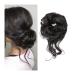 Hair Bun Hairpiece for Women Messy Bun Hair Piece Scrunchie Tousled Updo Hair Extensions Bun with Rubber Band Curly Wavy Ponytail Extensions Synthetic Chignon for Women Girls Hair Chignons(2)