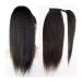 Hair Buns Hair Piece 12-26 Inches Long Straight Ponytail Human Hair Ponytail Extensions For Black Women Wrapping Ponytail Hair Slices Bun Hair Accessories For Girls (Color : Black Size : 18inches 1 18inches 120g Black