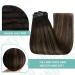 Youngsee Real Hair Clip-In Extensions 50cm - Balayage Dark Brown Ombre 120g 7PCs Remy Hair - Buy Online on GoSupps.com