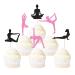 Ercadio 36 Pack Yoga Cupcake Toppers Black Glitter Yoga Balance Cupcake Picks Women Girls Yoga Cake Decorations for Gym Sports Yoga Theme Birthday Party Cake Decorations Supplies
