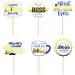 Ercadio 24 Pack Happy Boss Day Cupcake Toppers Blue Boss Day Cupcake Toppers Best Boss Thank You Boss Cake Picks for Boss Theme Gender Reveal Birthday Party Cake Decoration Supplies Pattern-1 Blue - Buy Online on GoSupps.com