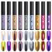 Rolabling Nail Powder Air Cushion Pen Mirror Effect Nails Powder Holographic Chrome Pigment Nail Decoration Nail Art Tool