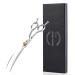 Dream Reach Professional 7" Dog Grooming Scissors Curved Thinning/Blending/Chunking Straight Scissors Kit JP-440C Stainless Steel Pet Cat Hair Cutting/Trimming Shears (7 Inch-Curved Scissors)