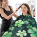 Waterproof Barber Cape - Clover Green & Cheetah Haircut Bib for Men & Women | Durable & Stylish Hair Cutting Cape - Buy Online on GoSupps.com