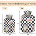 NAANLE Black & White Plaid Hot Water Bottle with Cover - 2L Heat Therapy for Back Pain Relief Hand/Foot Warmer & Neck Comfort - Buy Online on GoSupps.com