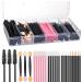 300pcs Disposable Makeup Tool Kit,Brow brush/Mascara brush/Lip Applicators/Eyeshadow applicators/Eyeliner brush,JASSINS Makeup Disposable Accessories With Organizer Box