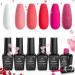 Beetles Gel Nail Polish Set - 6 Colors Pink Rose Red Spring Summer Nail Gel Kit Sweetheart Candies Collection Pink Glitter Gifts for Women Girlfriend Soak Off Nail Lamp Manicure Kit Pink Flamingo 0.25 Fl Oz (Pack of 6)