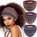 CAKURE Boho Wide Headbands Stretch Head Bands African Head Wraps No Slip Hair Bands Elastic Yoga Workout Sweat Bands for Women and Girls Pack of 3 (Set2a)