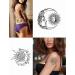 Tattoonova Temporary Tattoos for Women - Sun, Moon & Flower Designs - 6 Sheets - Body & Face - Party Favors - TA 5 - Buy Online on GoSupps.com