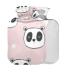 Pink Panda Hot Water Bottle with Cover 1L Small Hot Water Bag for Pain Relief Back Pain Hot and Cold Therapy BPA Free